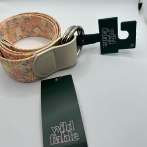 Wild Fable Women's Orange and Pink Floral Print Belt - Size XS - NWT